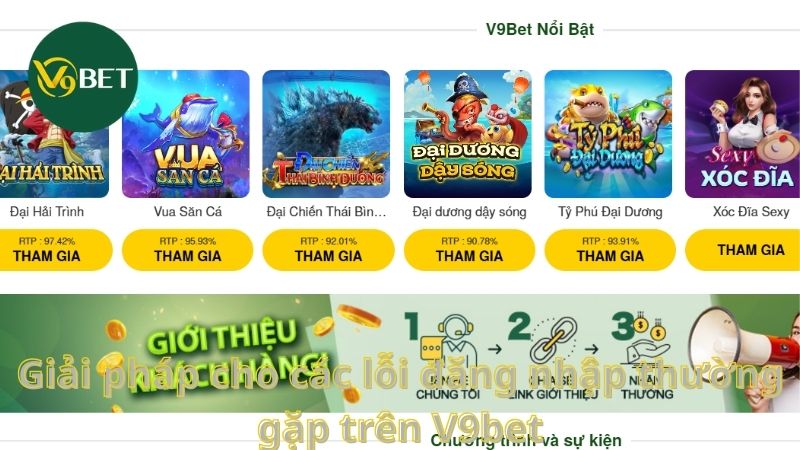 Giải pháp cho các lỗi đăng nhập thường gặp trên V9bet