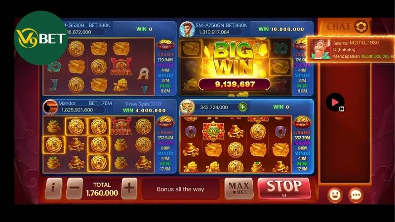 Điểm hấp dẫn của sảnh cược V9Bet trong trò chơi quay hũ là gì?